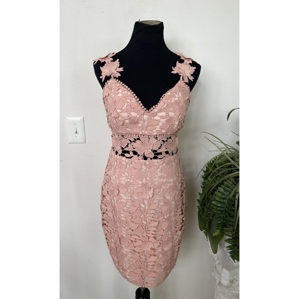 NWT Nicole Miller Pink Lace Sweetheart Floral Sheath Dress Size 6